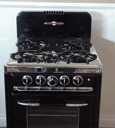 Black Apartment Size Vintage O\'Keefe & Merritt Antique Gas Stove Black Apartment Size Vintage O\'Keefe & Merritt Antique Gas Stove