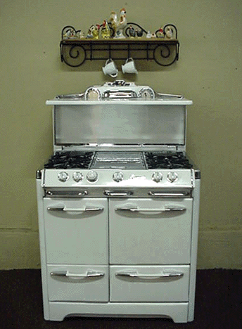 36" O'keefe & Merritt Stoves with Chrome Top clock timer and simmers